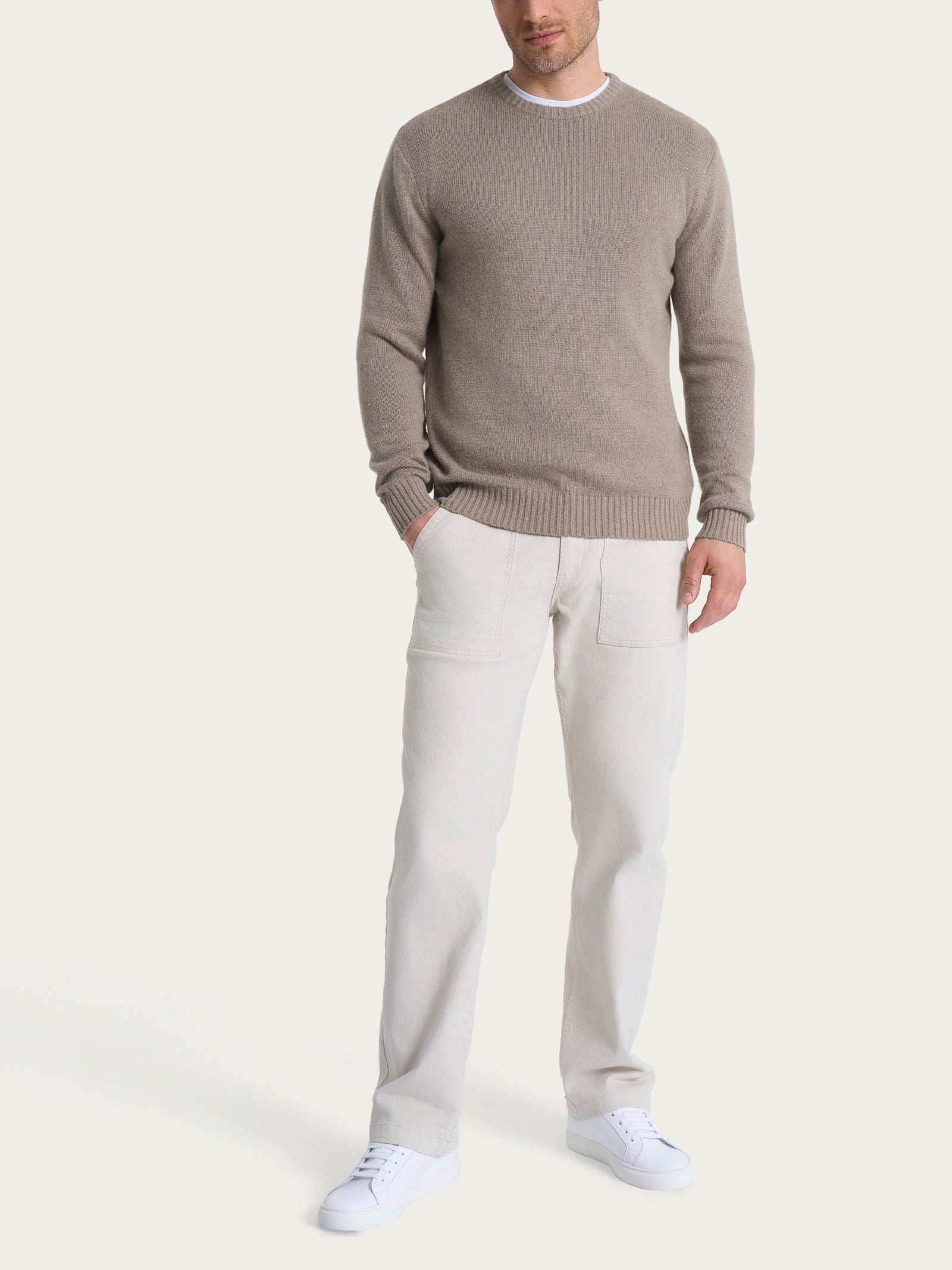 Pull girocollo in Natural Soft  Grigi Uomo - Ragno