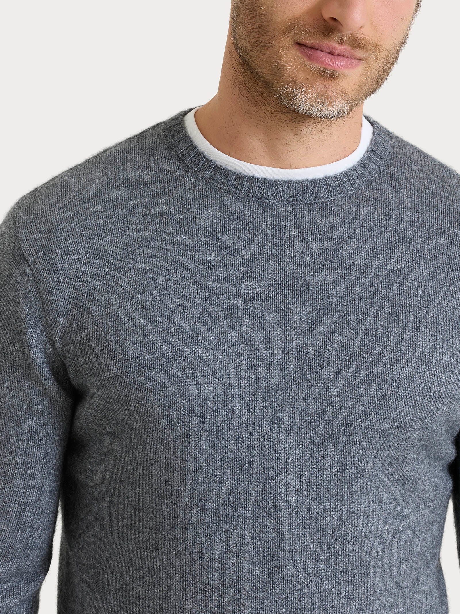 Pull girocollo in Natural Soft  Neri Uomo - Ragno