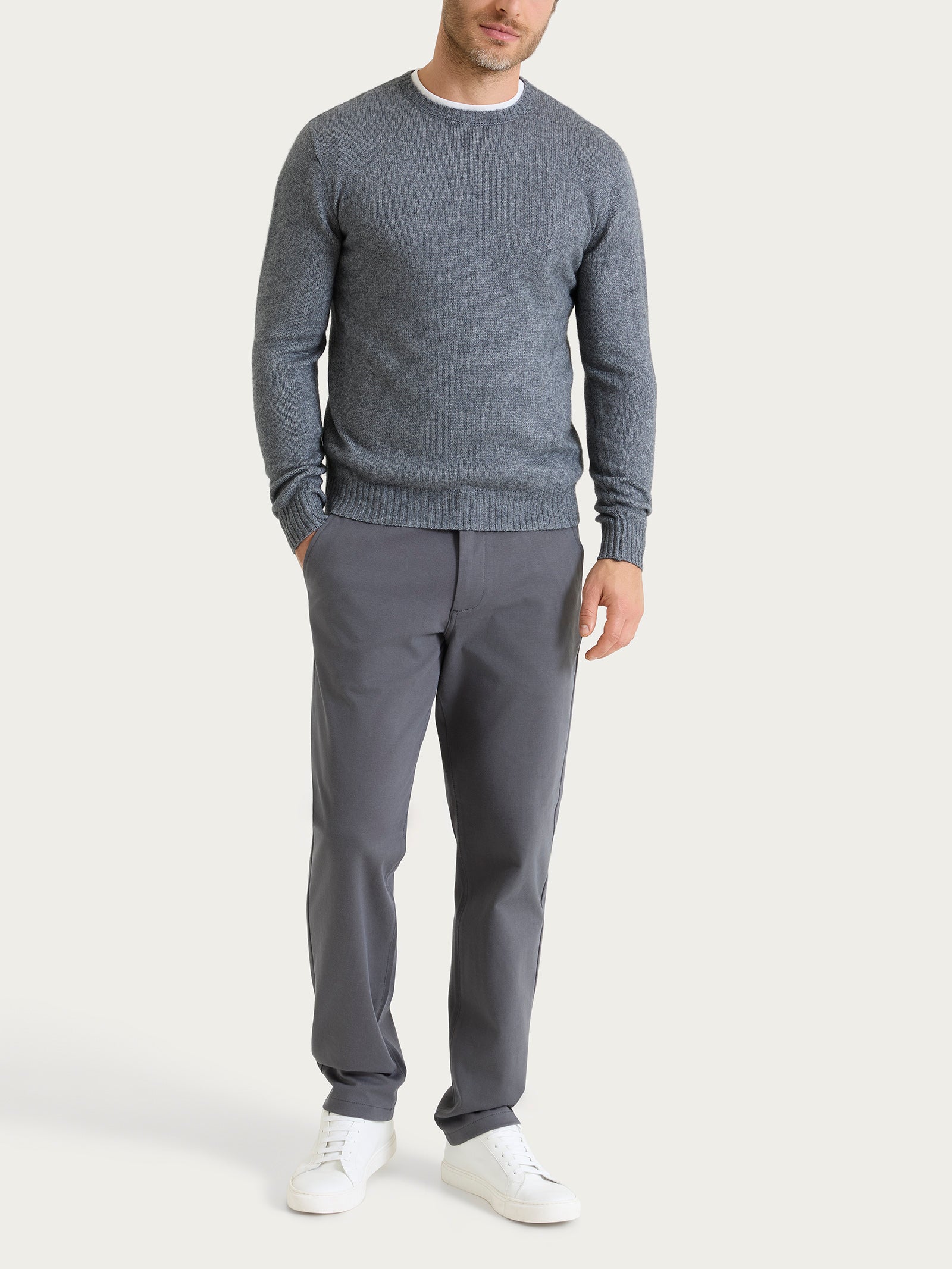 Pull girocollo in Natural Soft  Neri Uomo - Ragno