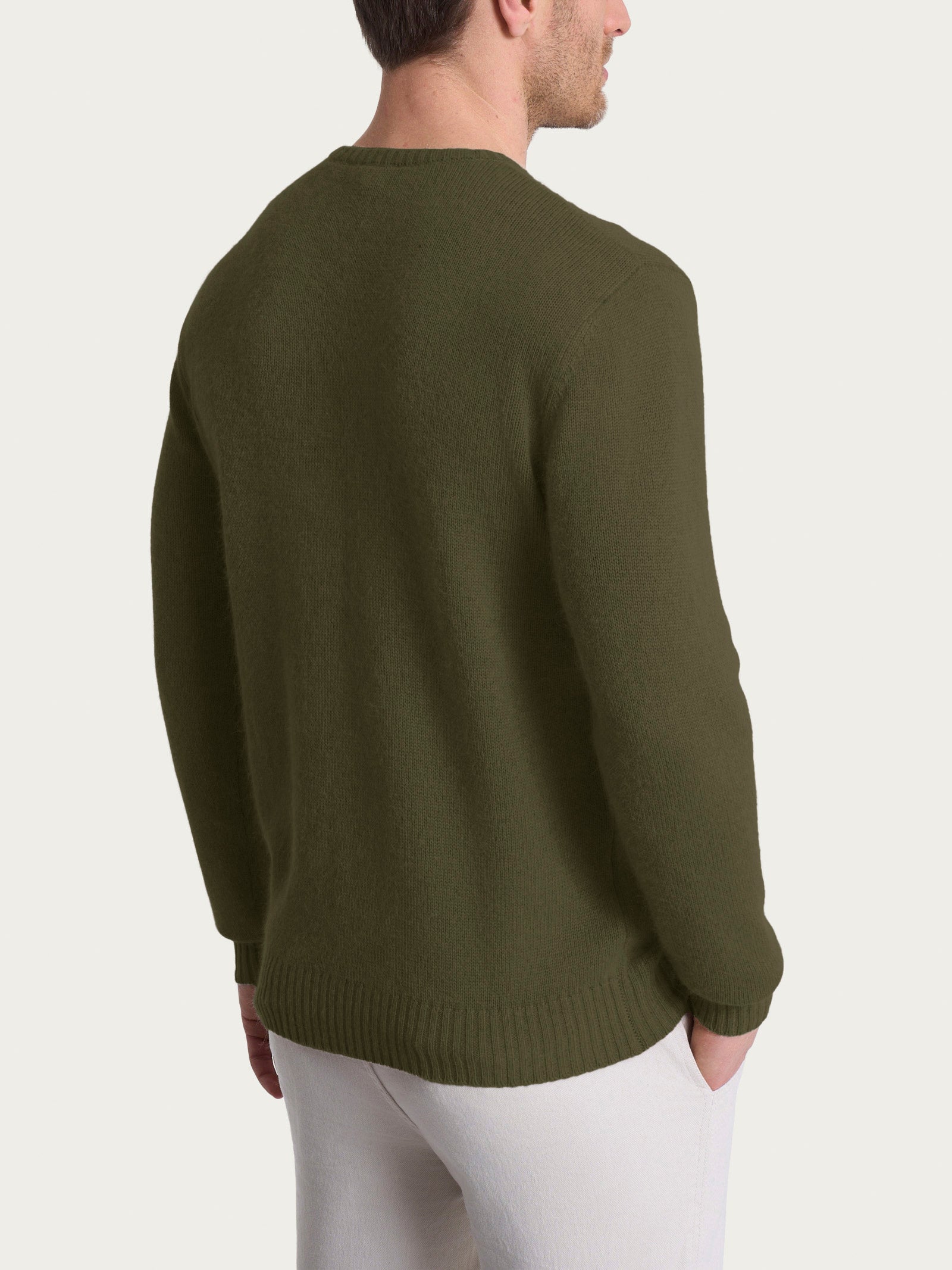 Pull girocollo in Natural Soft  Verdi Uomo - Ragno