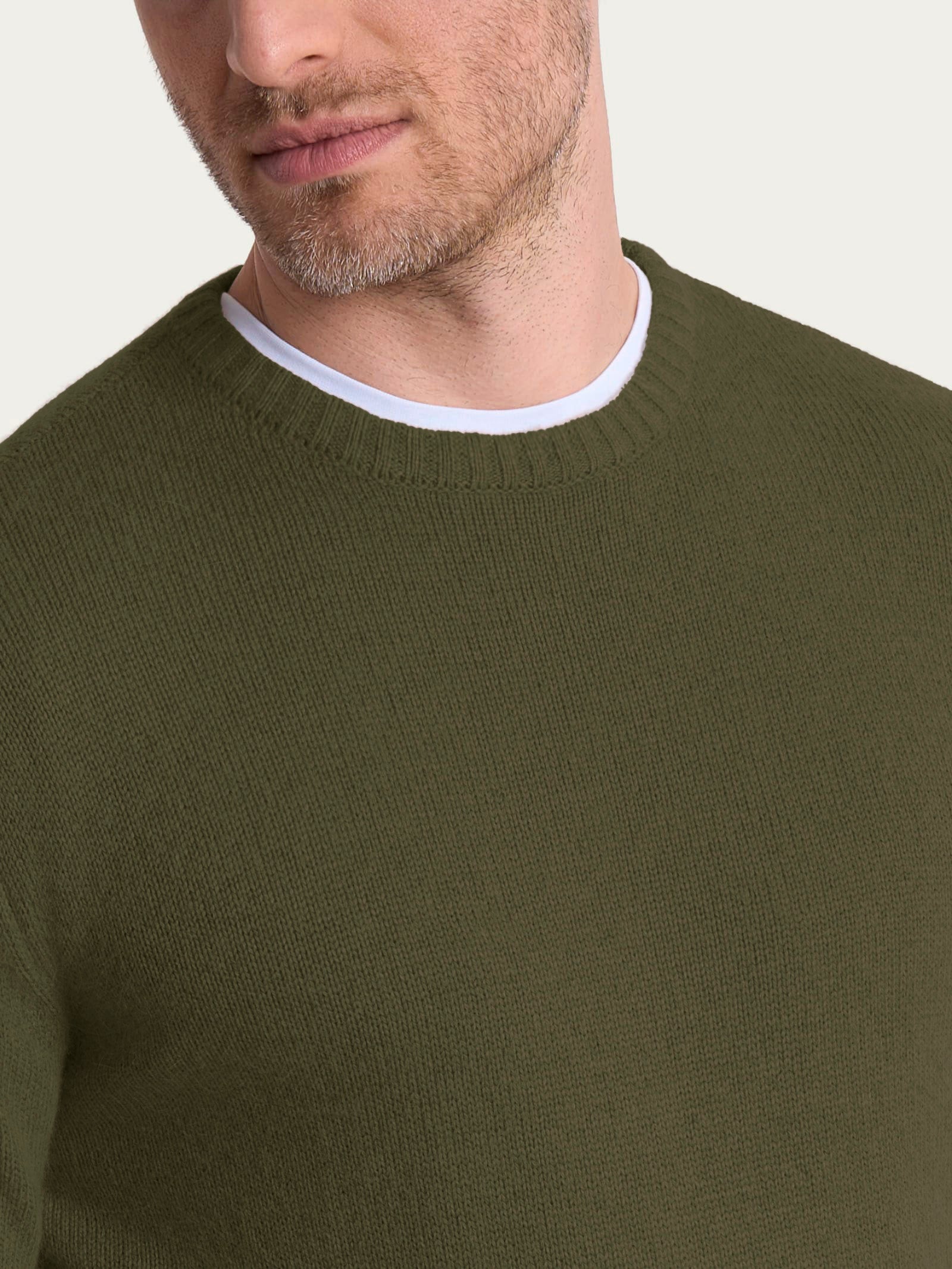 Pull girocollo in Natural Soft  Verdi Uomo - Ragno