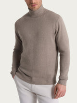 Men's Gray Wool-Angora Blend Turtleneck - Ragno