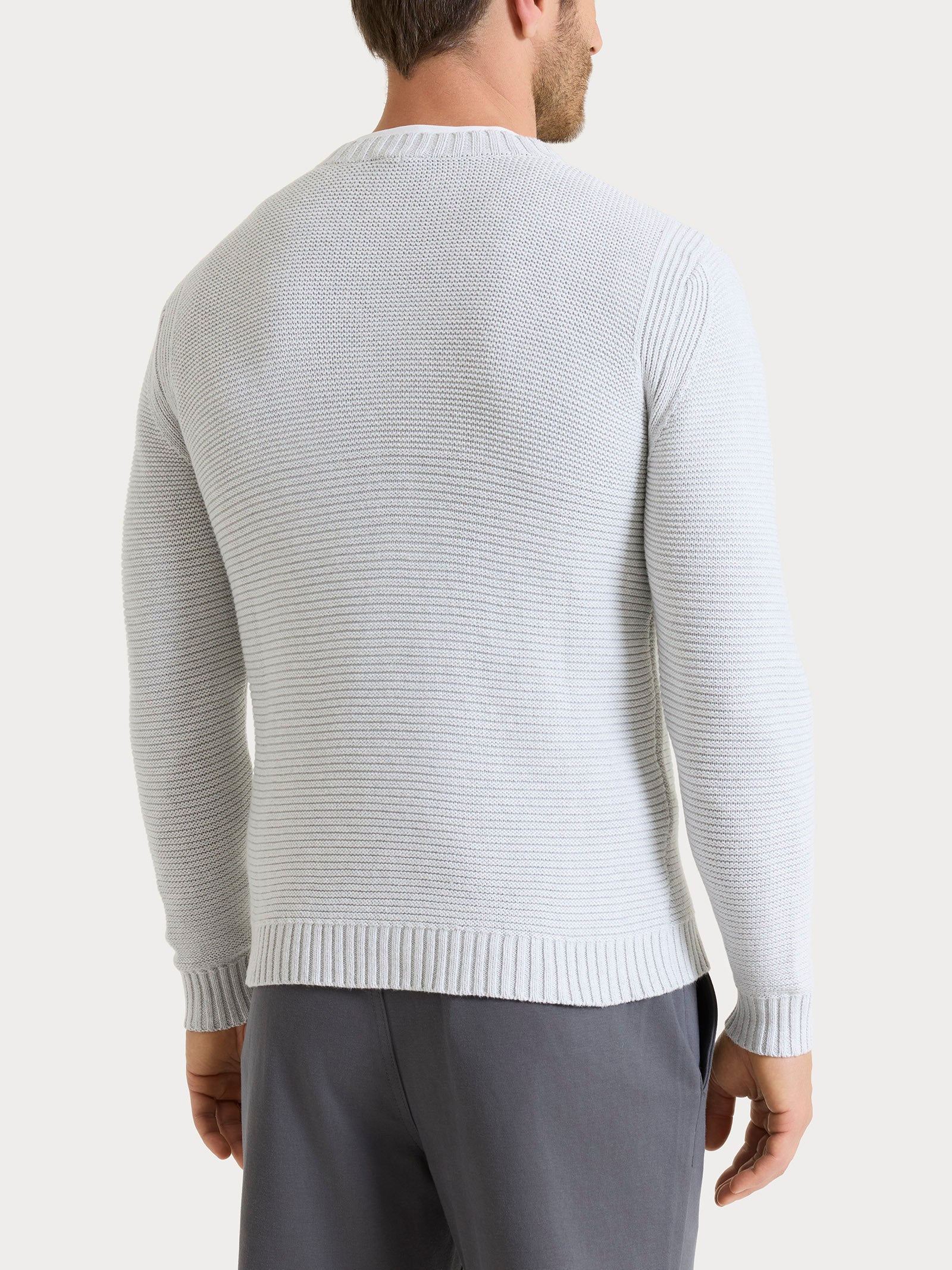 Pull girocollo leggero in Winter Cotton Grigi Uomo - Ragno