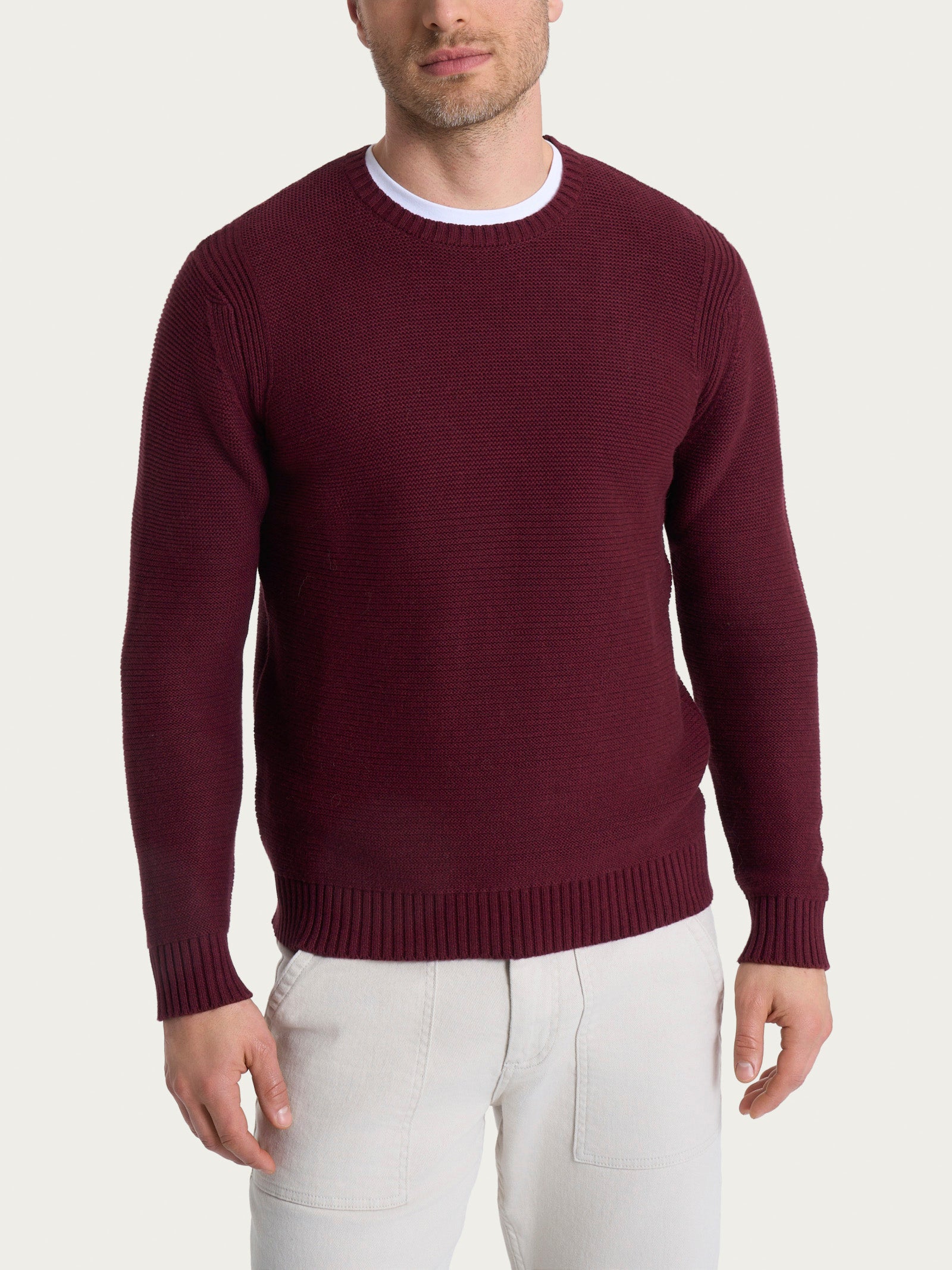 Pull girocollo leggero in Winter Cotton Viola Uomo - Ragno