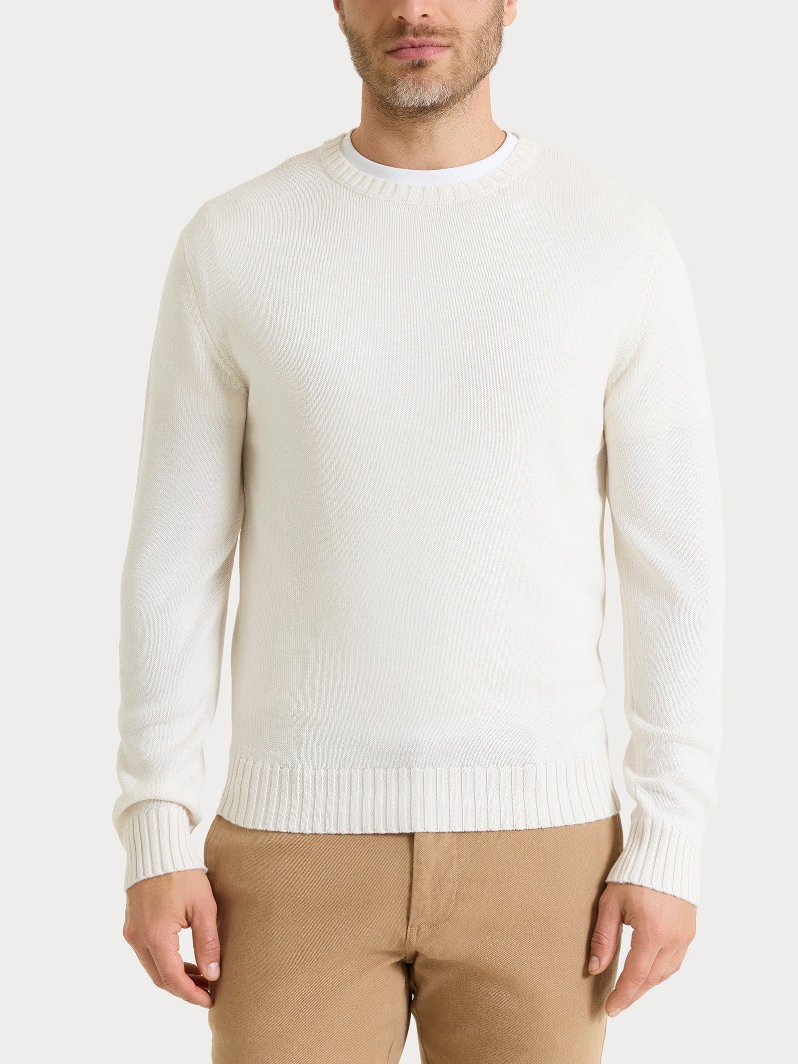 Pull girocollo in Merino Soft Bianchi Uomo - Ragno