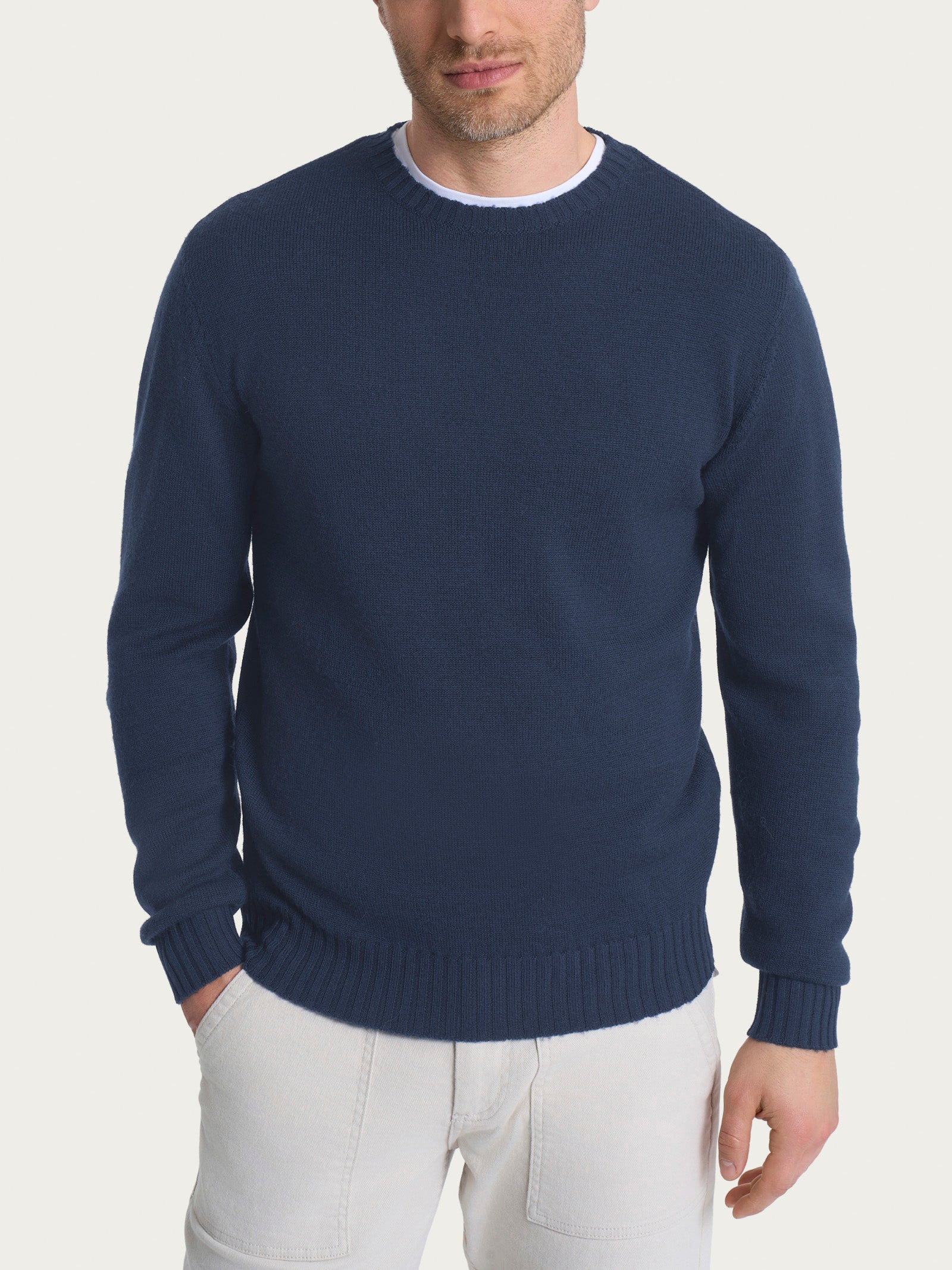 Pull girocollo in Merino Soft Viola Uomo - Ragno