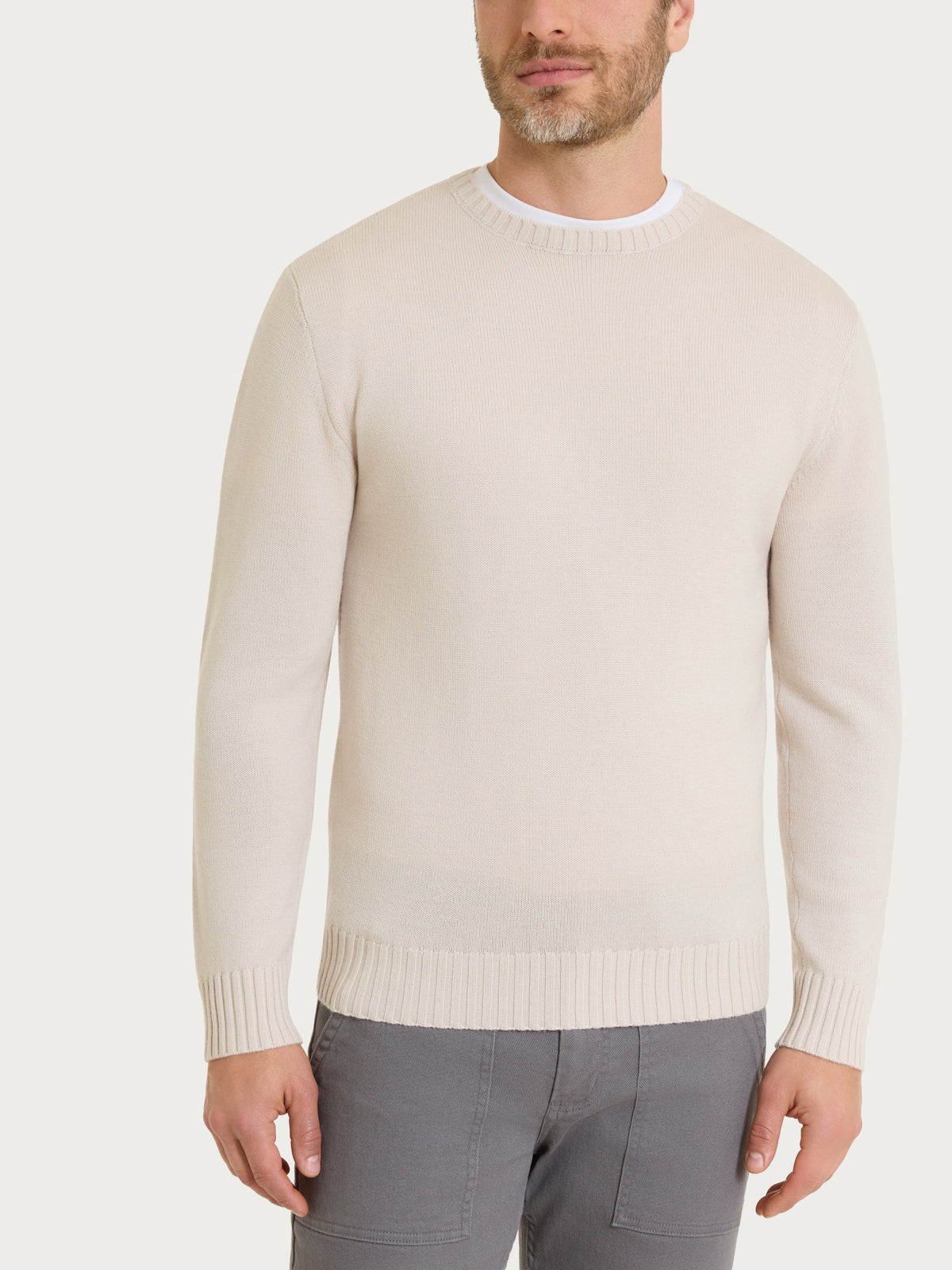 Pull girocollo in Merino Soft Bianchi Uomo - Ragno