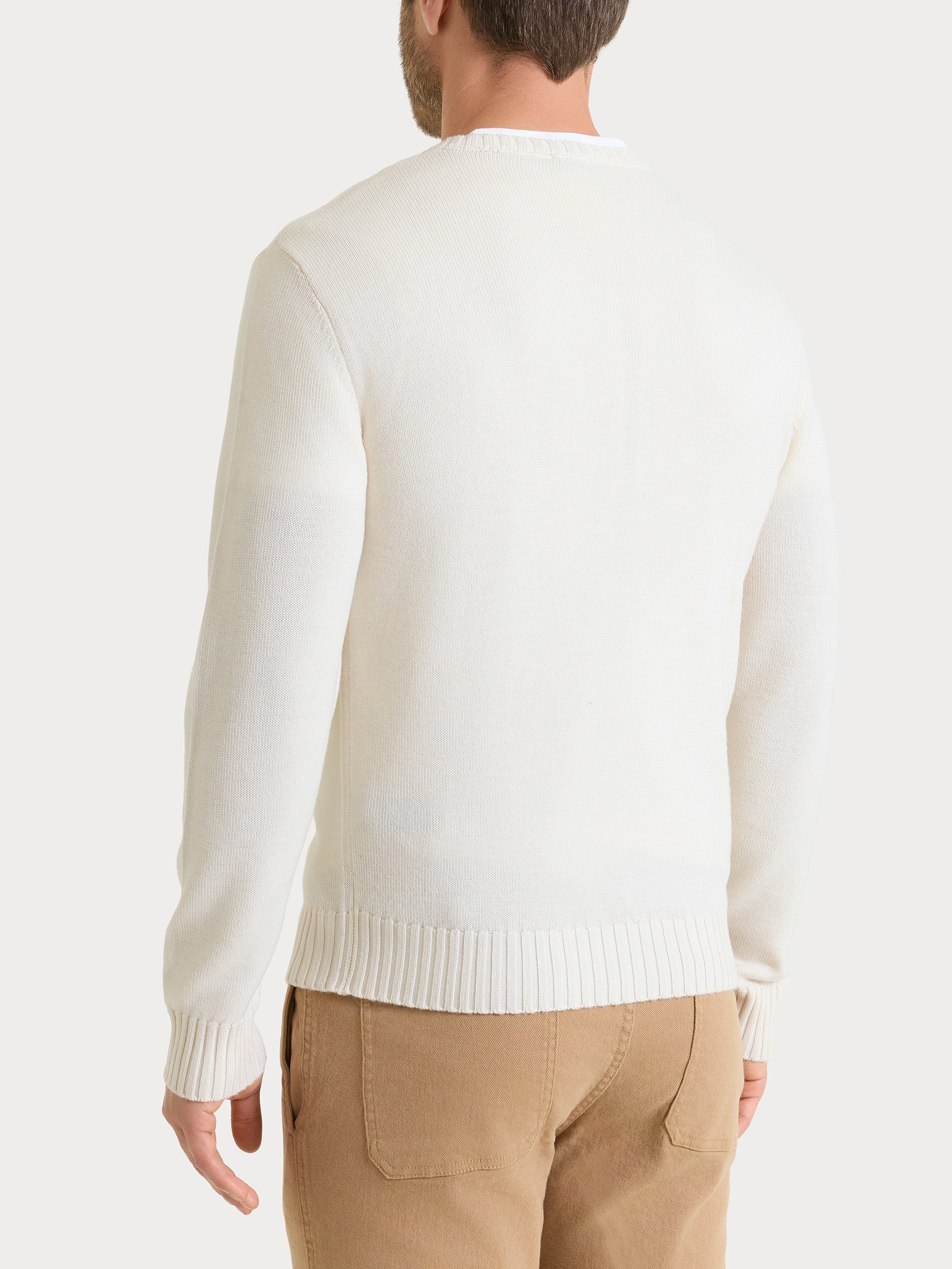Pull girocollo in Merino Soft Bianchi Uomo - Ragno