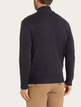 Lupetto con zip e bottoni in Merino Soft Neri Uomo - Ragno