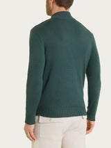 Lupetto con zip e bottoni in Merino Soft Verdi Uomo - Ragno