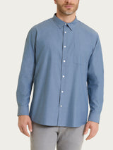 Camicia classica in Oxford Double Twisted Blu Uomo - Ragno