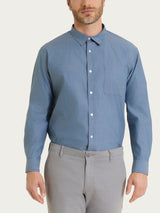 Camicia classica in Oxford Double Twisted Blu Uomo - Ragno