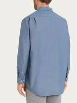 Camicia classica in Oxford Double Twisted Blu Uomo - Ragno
