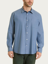 Camicia classica in Oxford Double Twisted Blu Uomo - Ragno