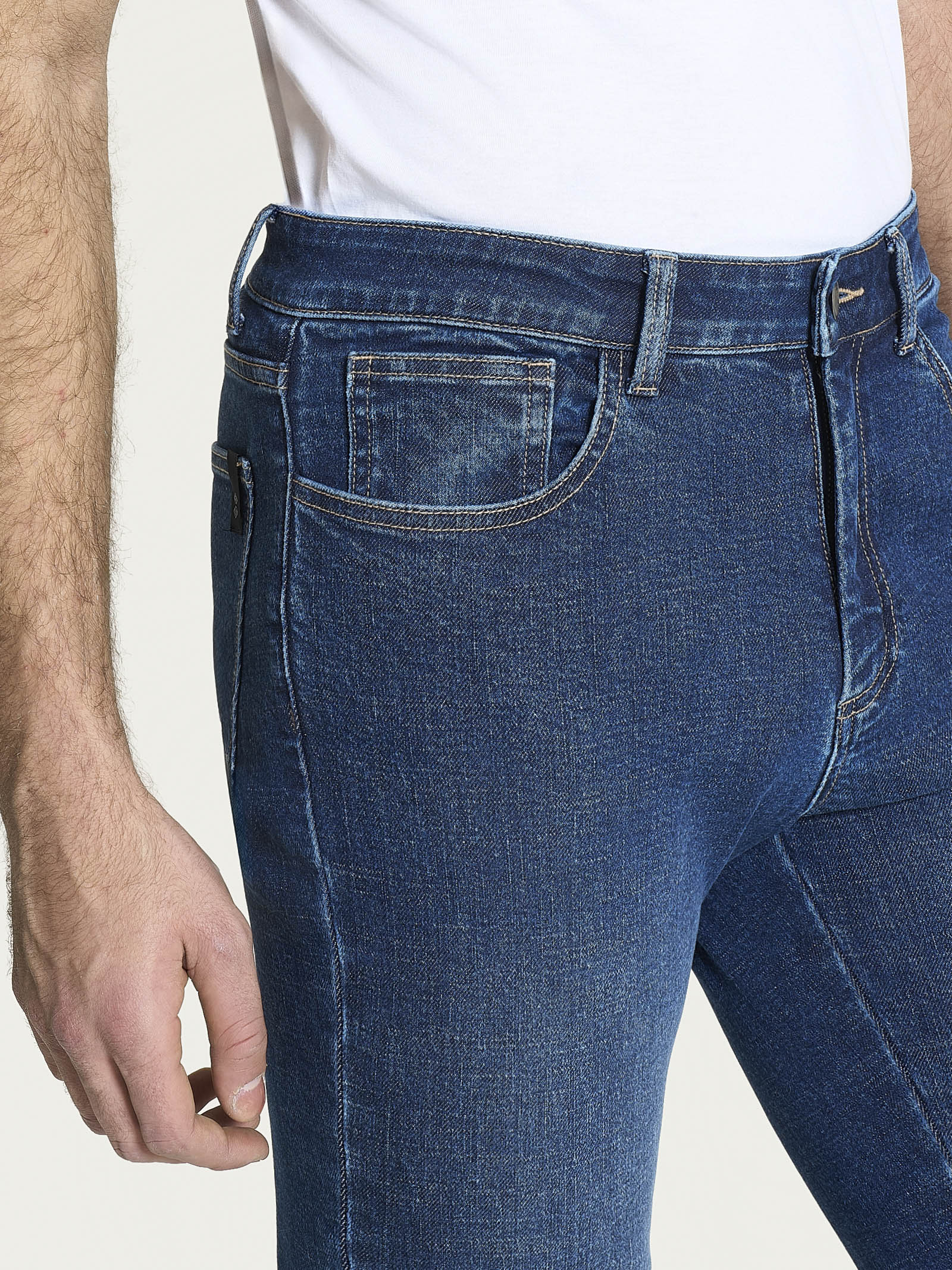 Jeans 5 Tasche in Super Denim Blu Uomo - Ragno