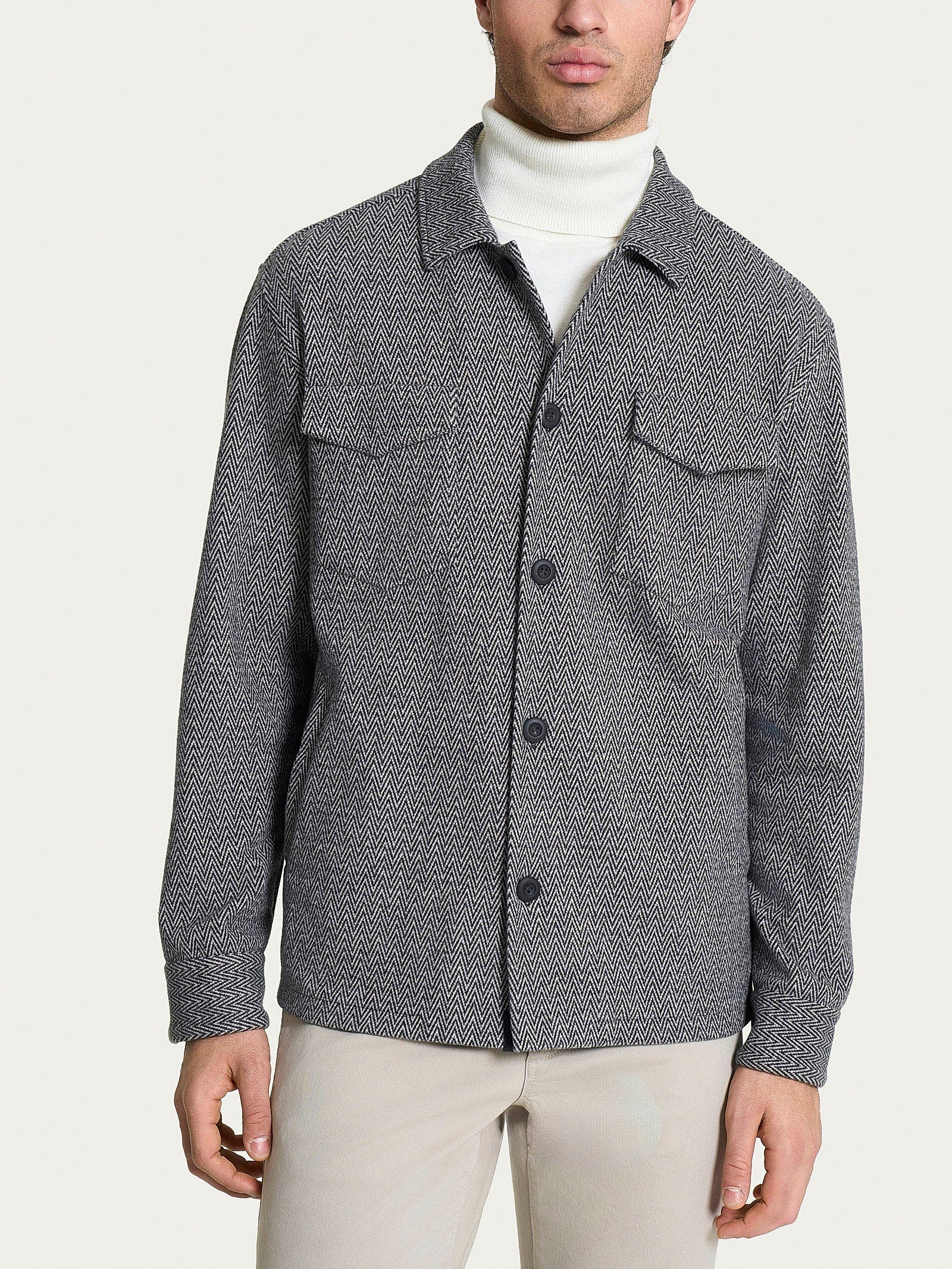 Shacket in Eco Jacquard Neri Uomo - Ragno