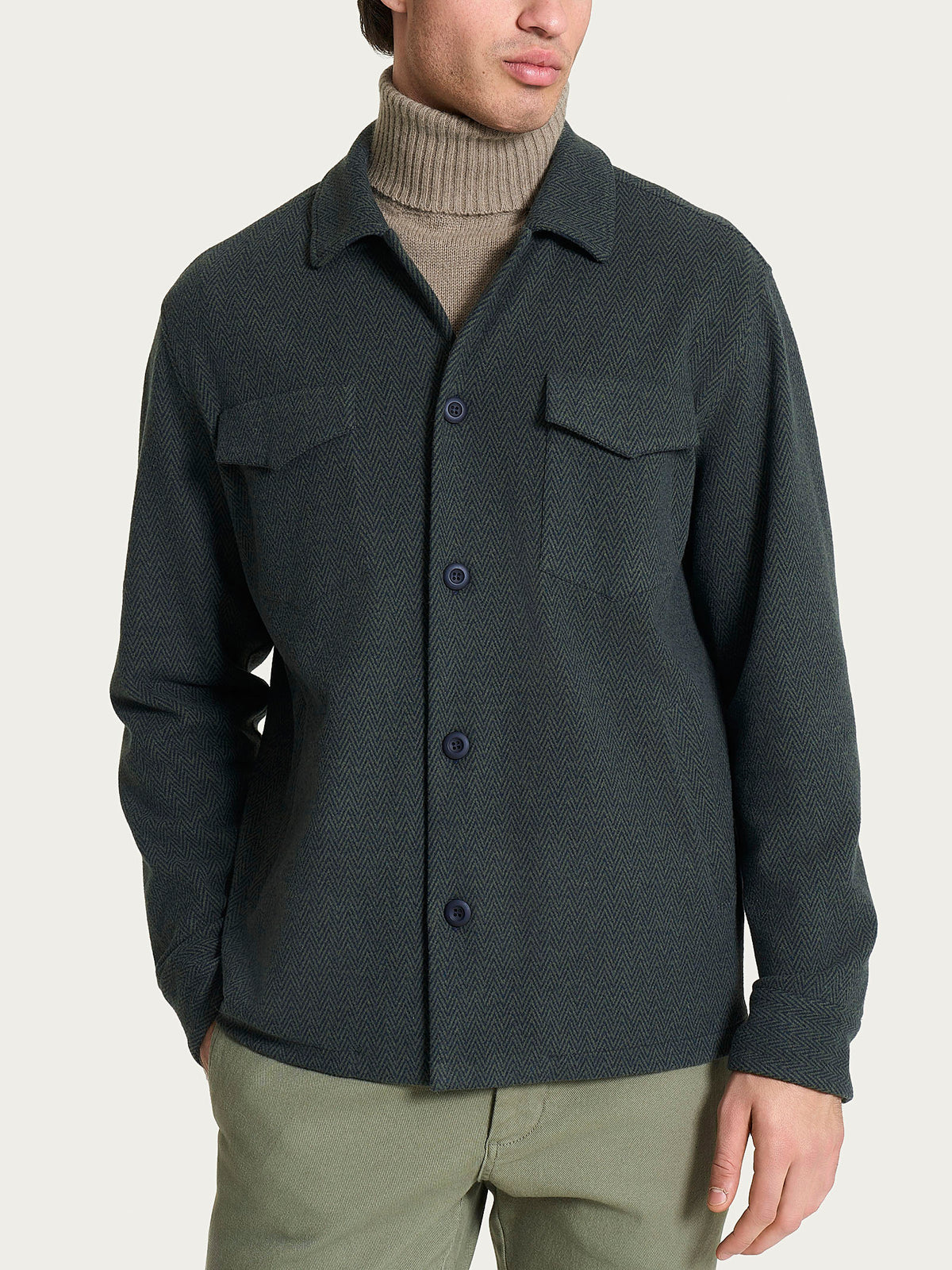 Shacket in Jacquard Blu Uomo - Ragno