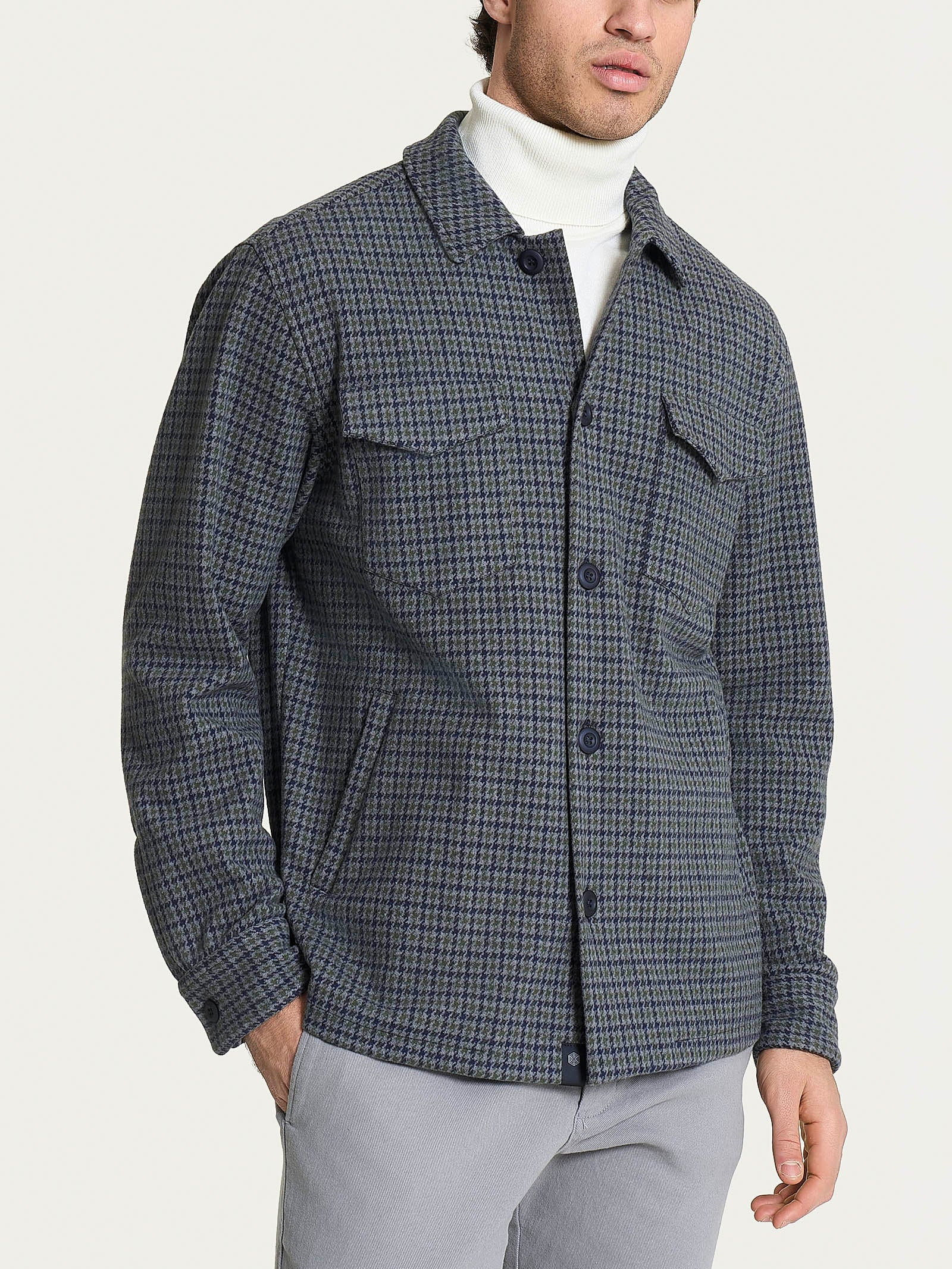 Shacket in Eco Jacquard Verdi Uomo - Ragno