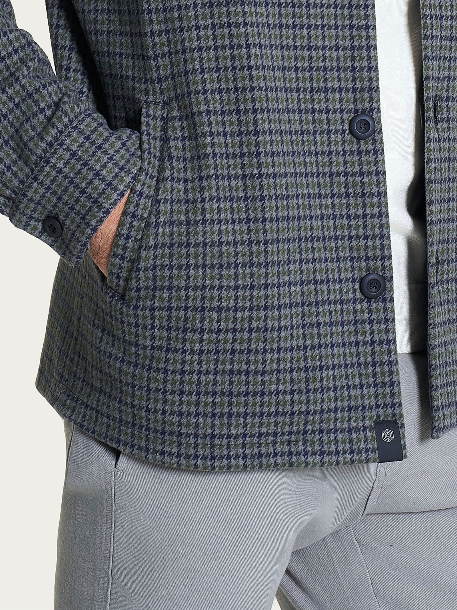 Shacket in Eco Jacquard Verdi Uomo - Ragno