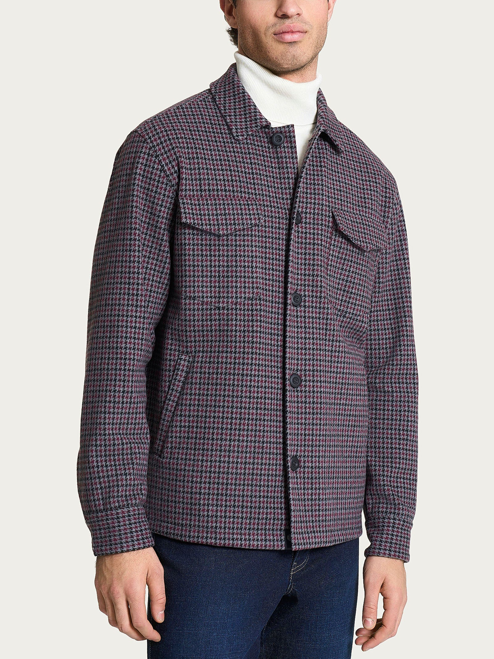 Shacket in Eco Jacquard Viola Uomo - Ragno