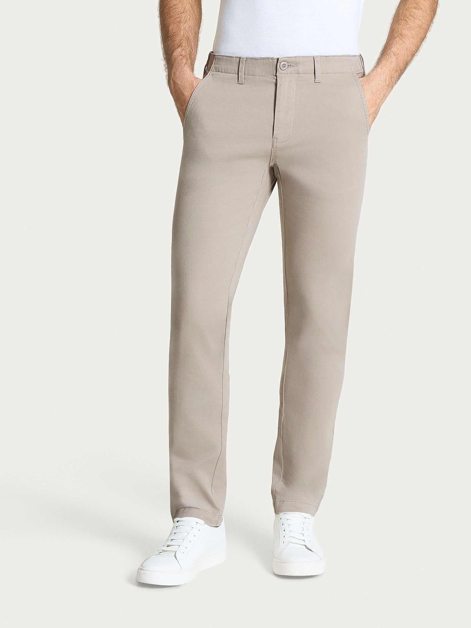 Pantaloni Chino in Twill di Cotone Grigi Uomo - Ragno