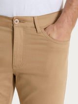 Pantaloni 5 Tasche in Twill di Cotone Marroni Uomo - Ragno