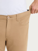 Pantaloni 5 Tasche in Twill di Cotone Marroni Uomo - Ragno