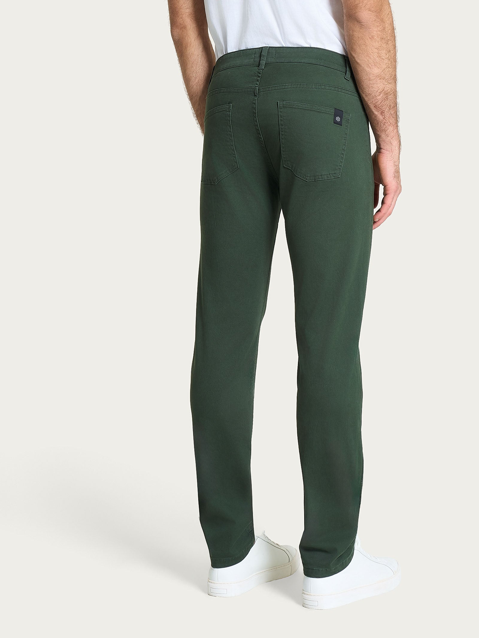 Pantaloni 5 Tasche in Twill di Eco Cotton Verdi Uomo - Ragno