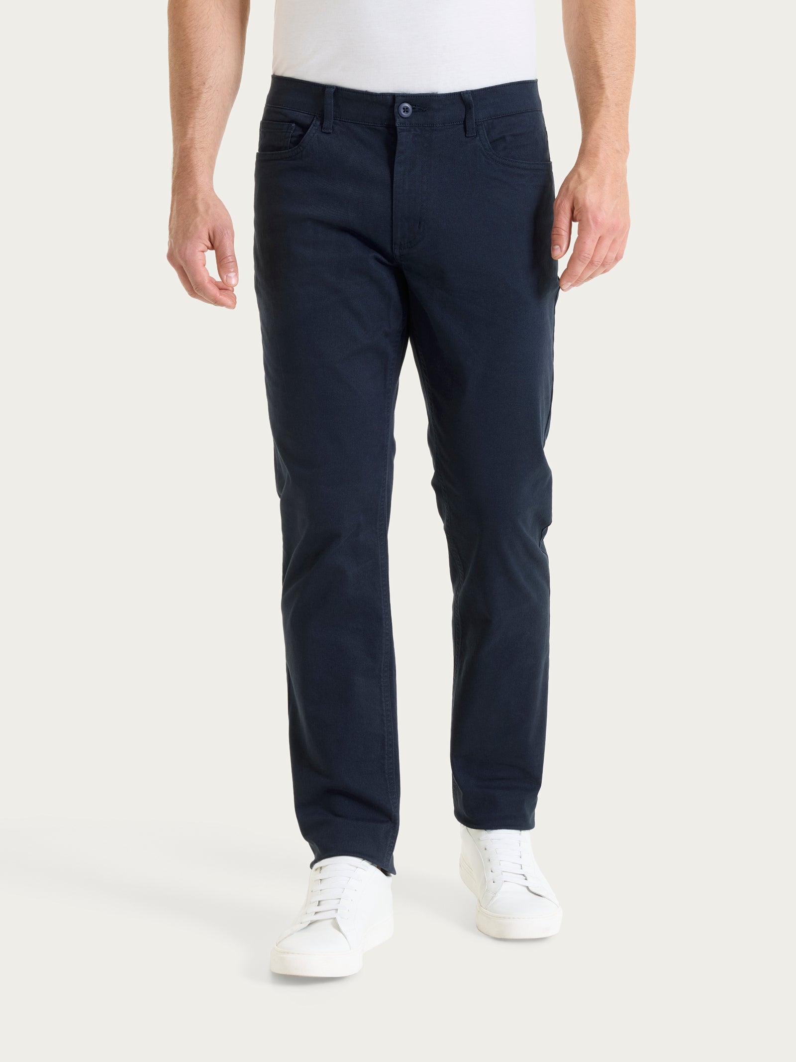 Pantaloni 5 Tasche in Twill di Eco Cotton Blu Uomo - Ragno