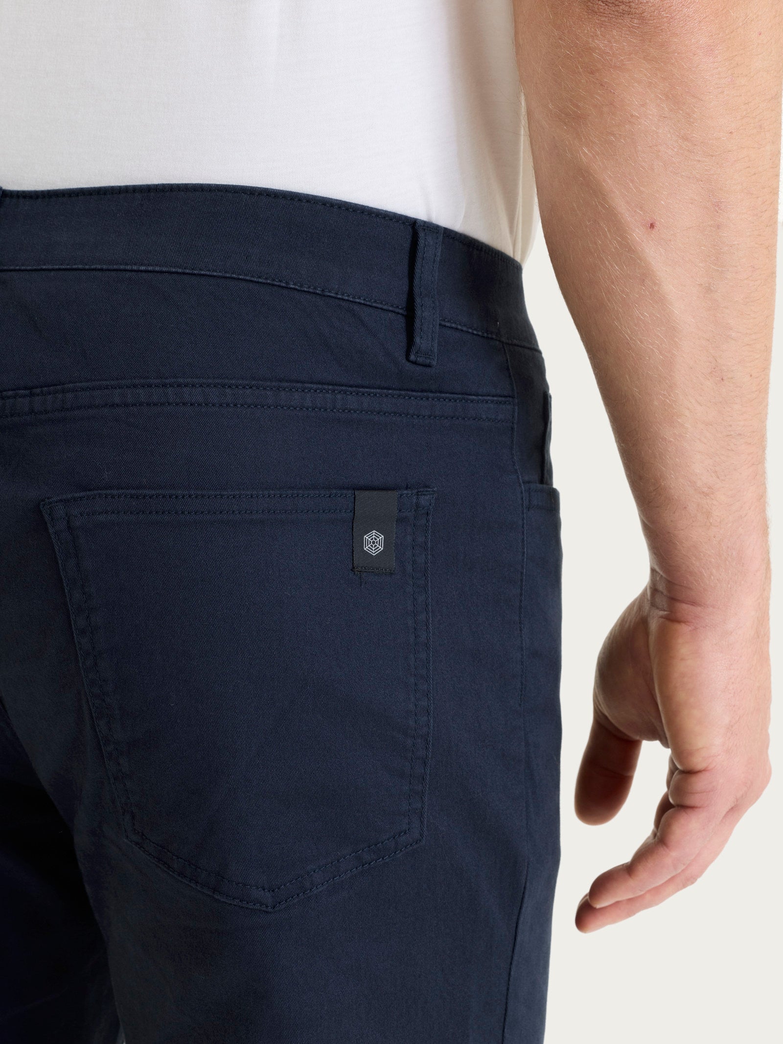 Pantaloni 5 Tasche in Twill di Eco Cotton Blu Uomo - Ragno