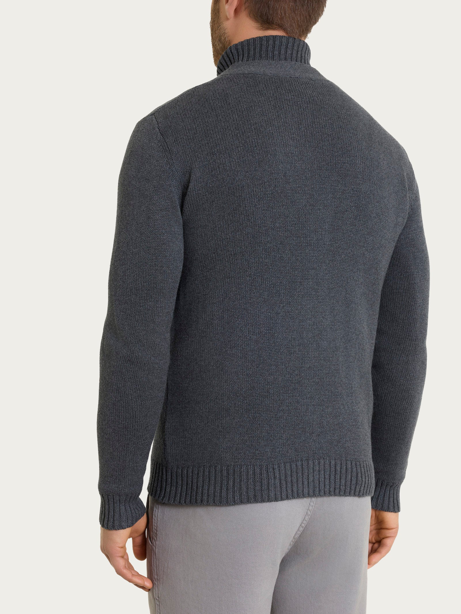 Cardigan in Winter Cotton Neri Uomo - Ragno