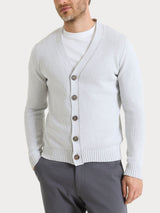 Cardigan in Winter Cotton Grigi Uomo - Ragno