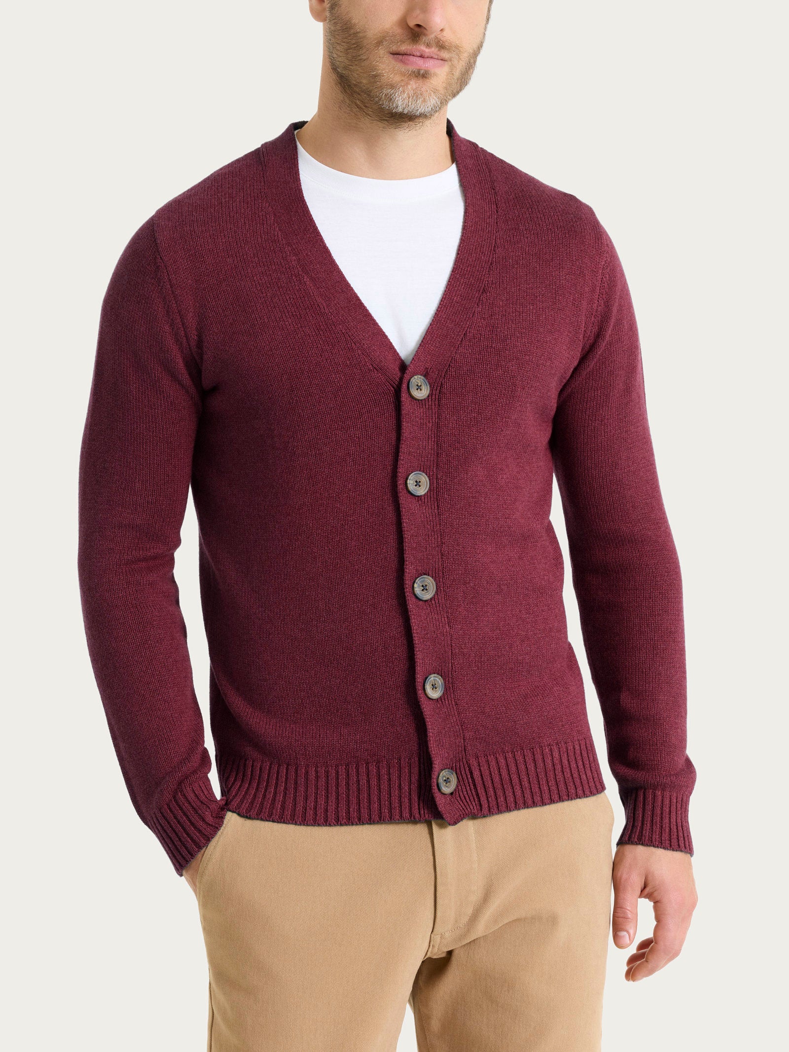 Cardigan in Winter Cotton Viola Uomo - Ragno
