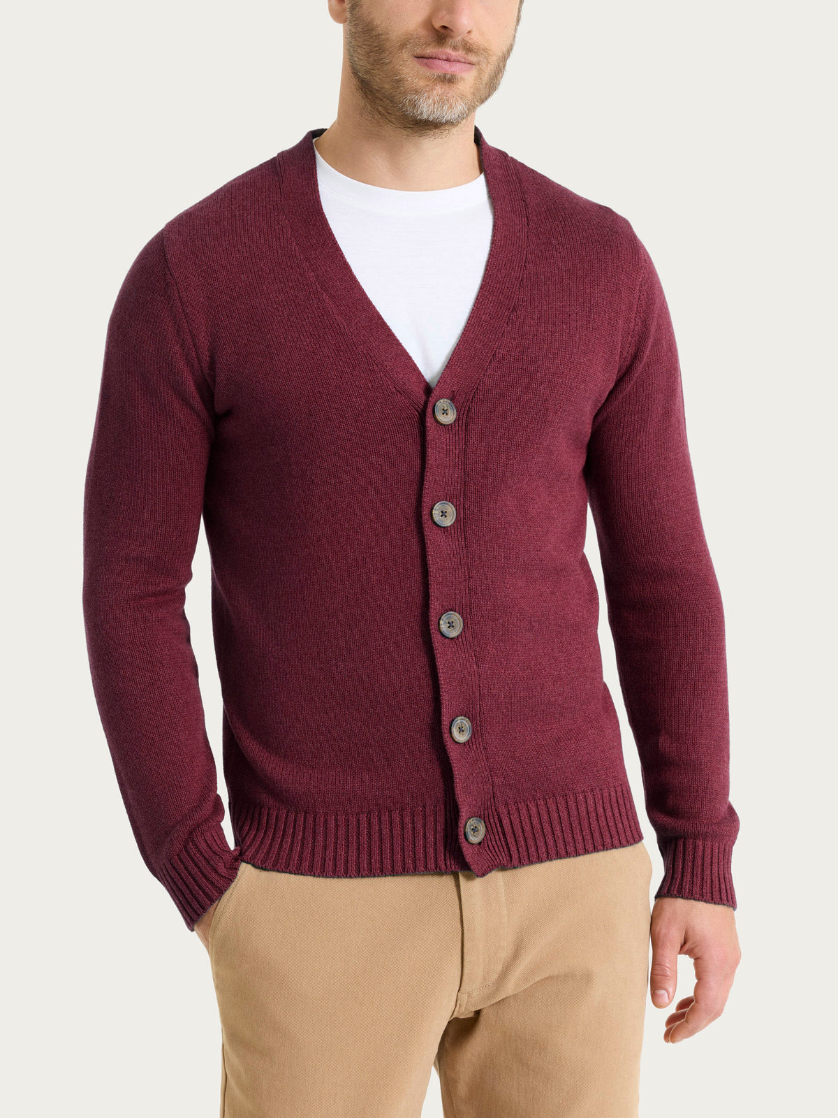 Cardigan in Winter Cotton Viola Uomo - Ragno