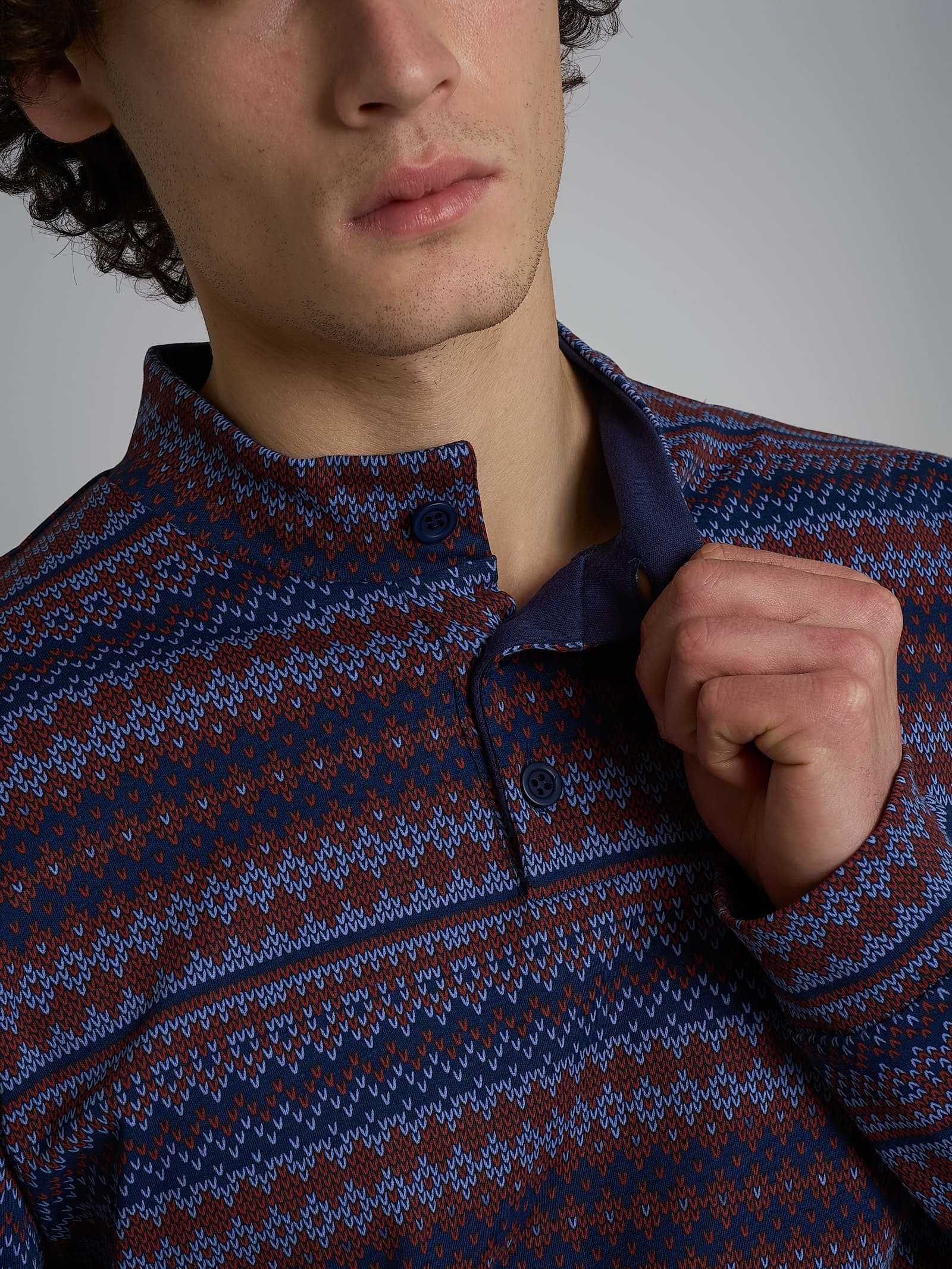 Pigiama lupetto con punto rasato in interlock di cotone Azzurri Uomo - Ragno