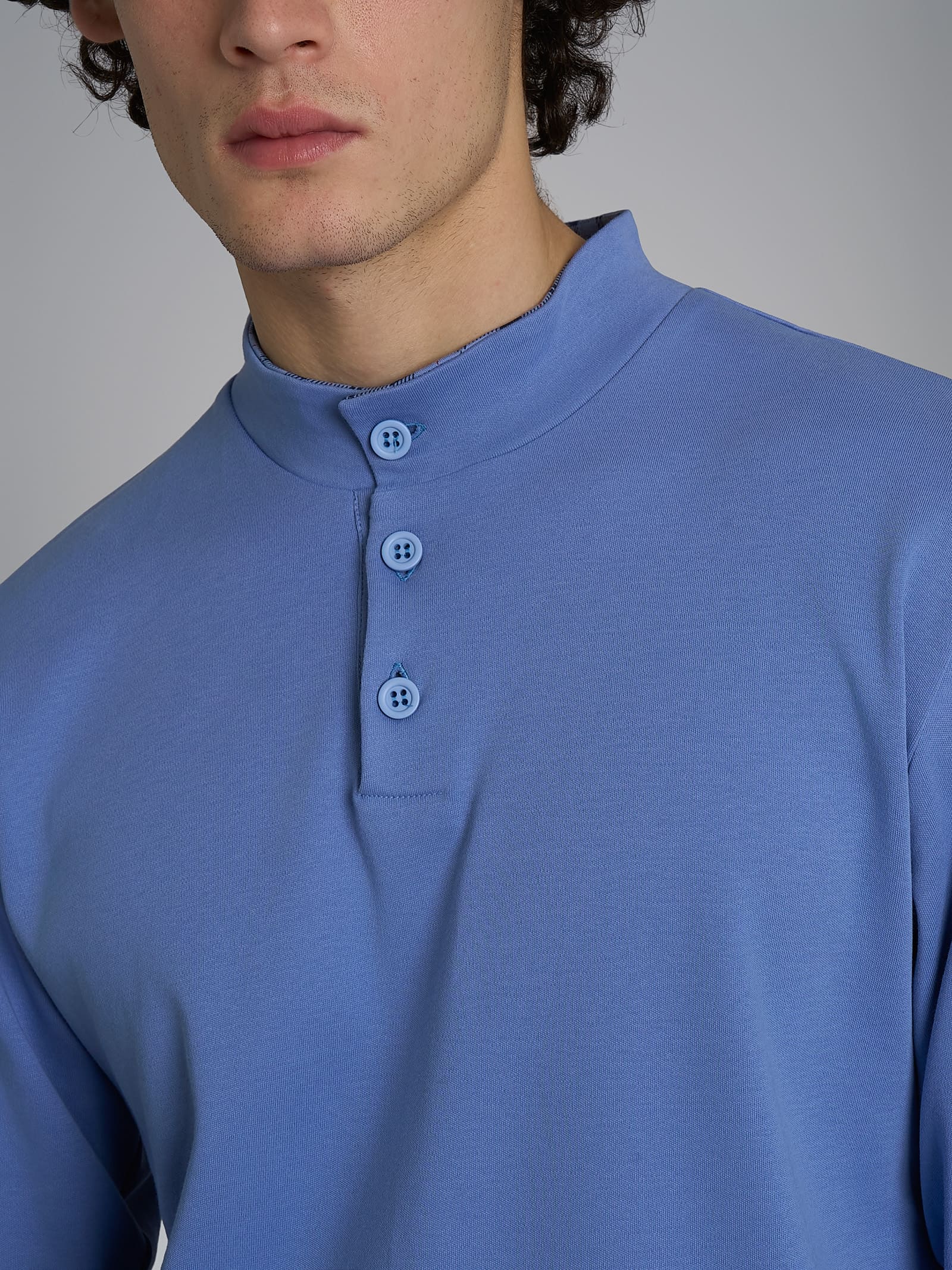 Pigiama lupetto con fantasia tartan in interlock di cotone Azzurri Uomo - Ragno