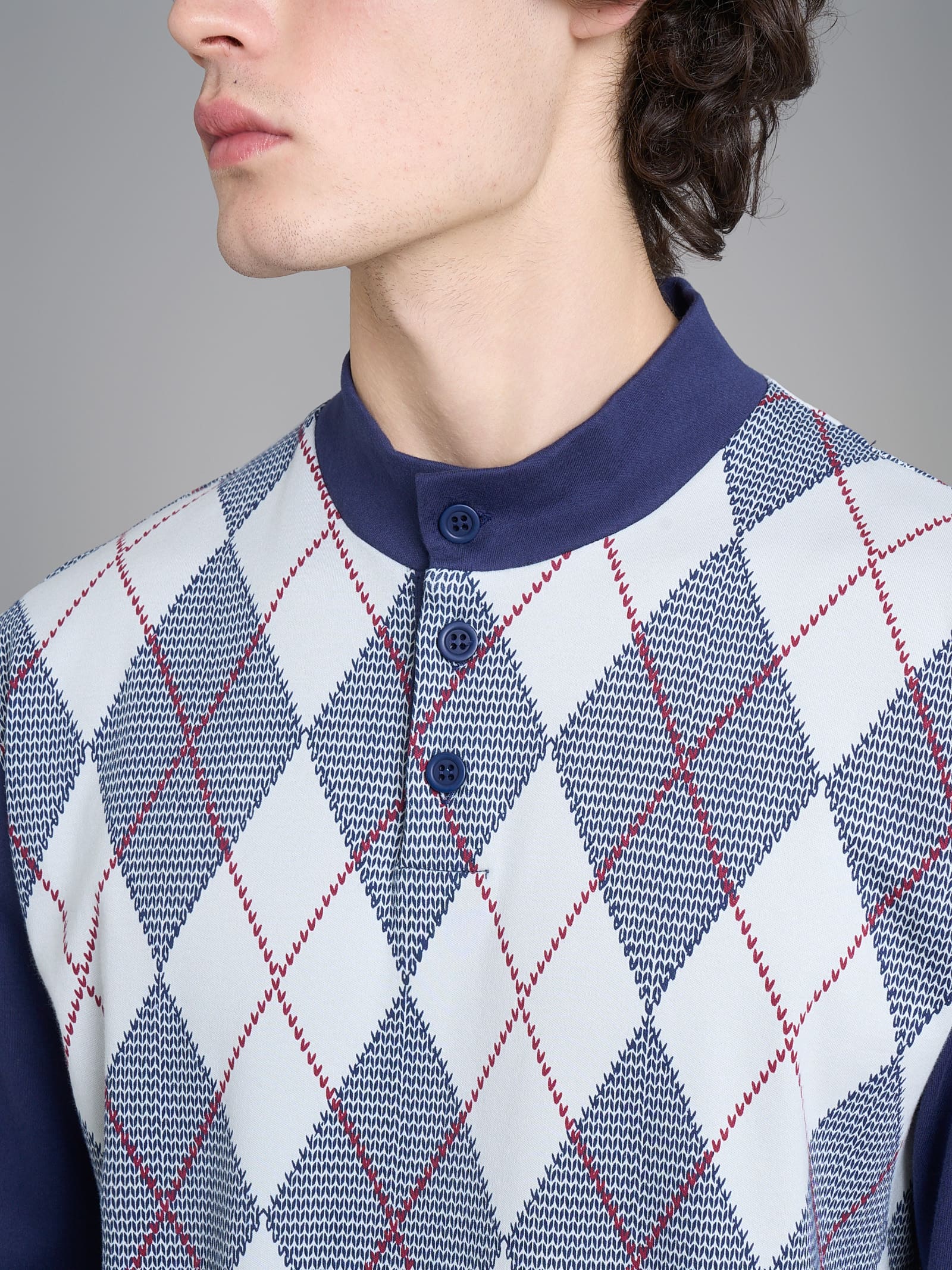 Pigiama tartan con collo lupetto in interlock di cotone Grigi Uomo - Ragno