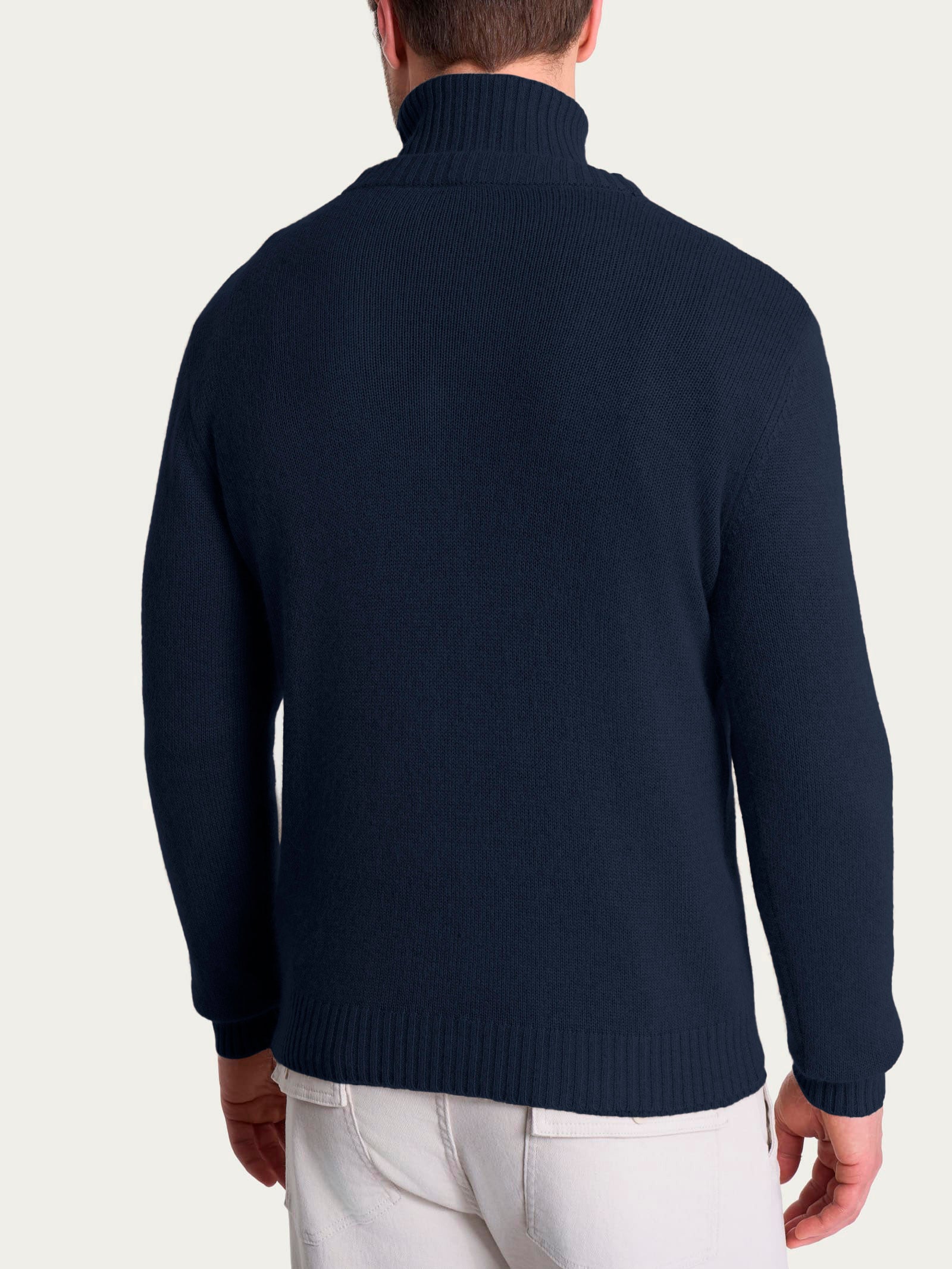 Cardigan con scollo a V in Natural Soft Blu Uomo - Ragno
