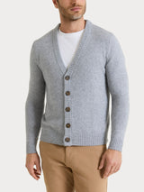Cardigan con collo a lupetto in Natural Soft Neri Uomo - Ragno