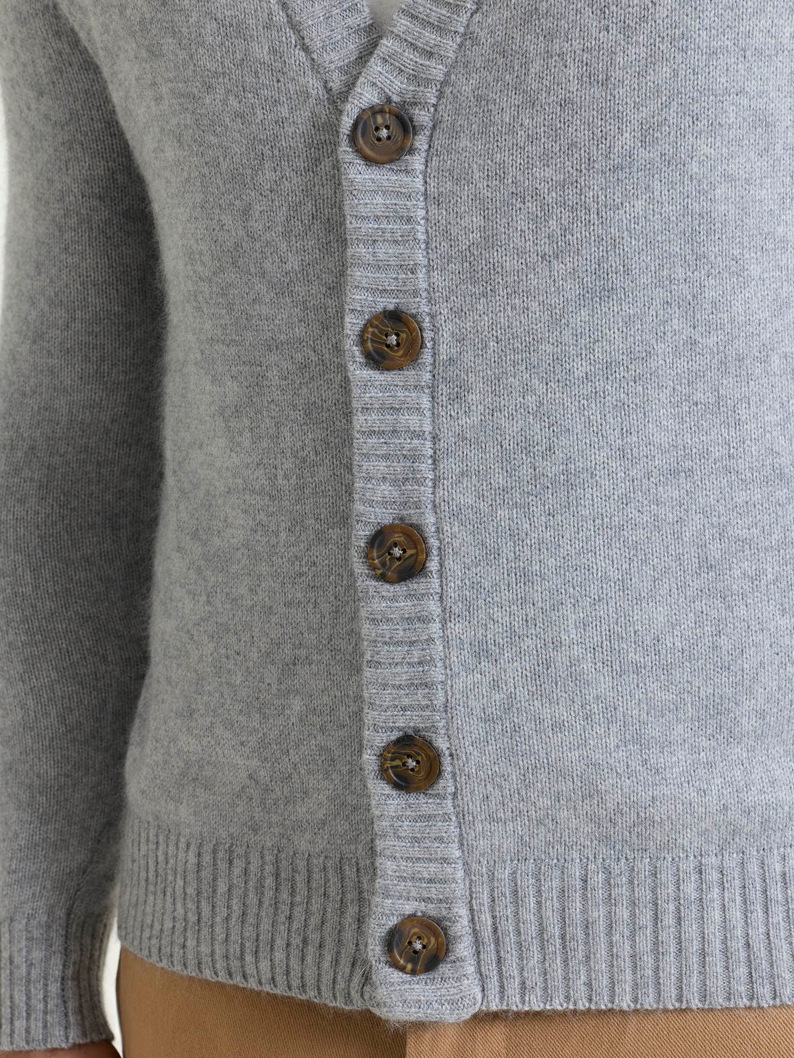 Cardigan con collo a lupetto in Natural Soft Neri Uomo - Ragno