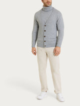 Cardigan con scollo a V in misto Lana e Angora Neri Uomo - Ragno