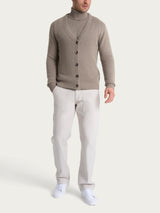 Cardigan con collo a lupetto in Natural Soft Grigi Uomo - Ragno