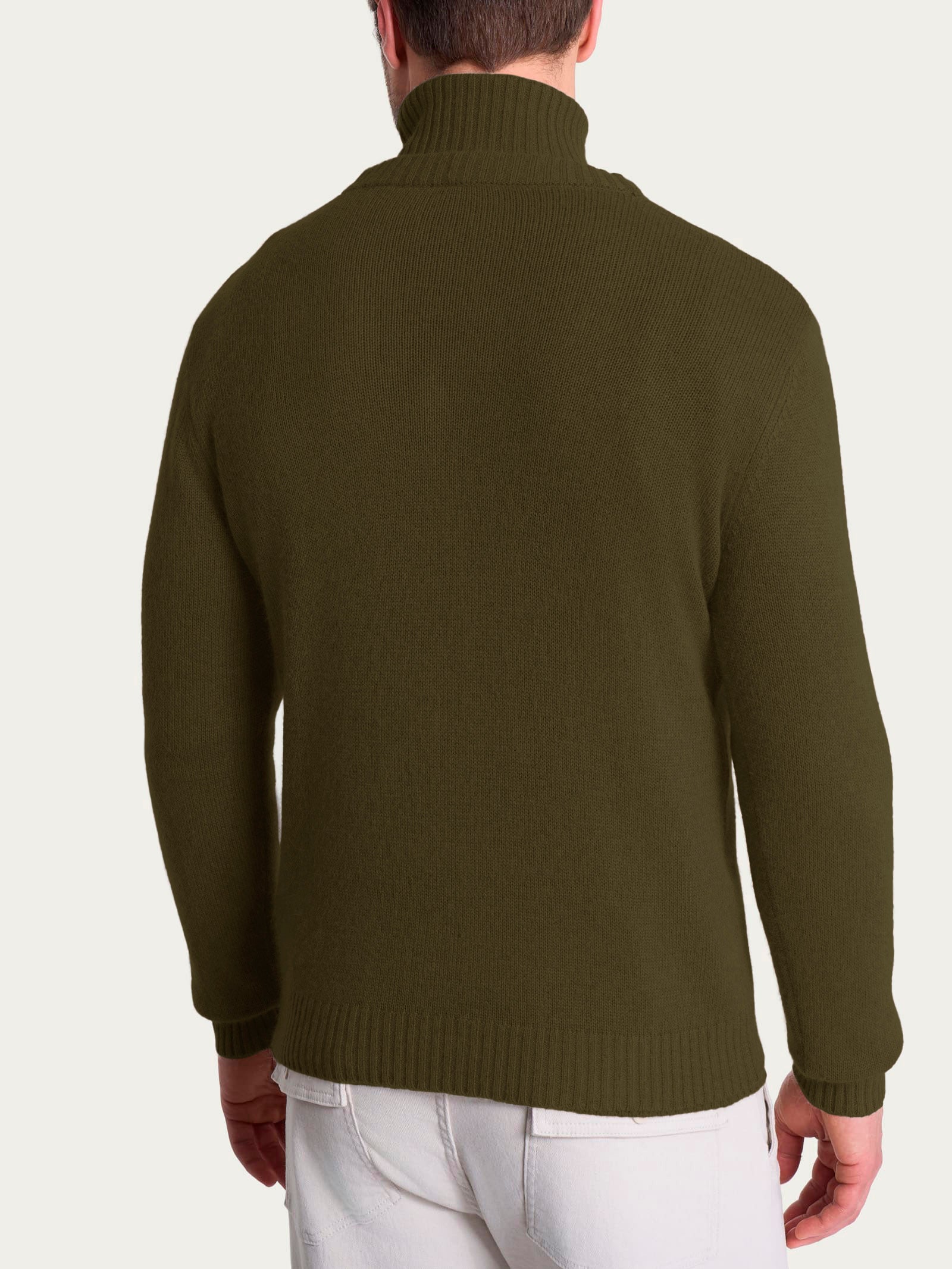Cardigan con scollo a V in Natural Soft Verdi Uomo - Ragno