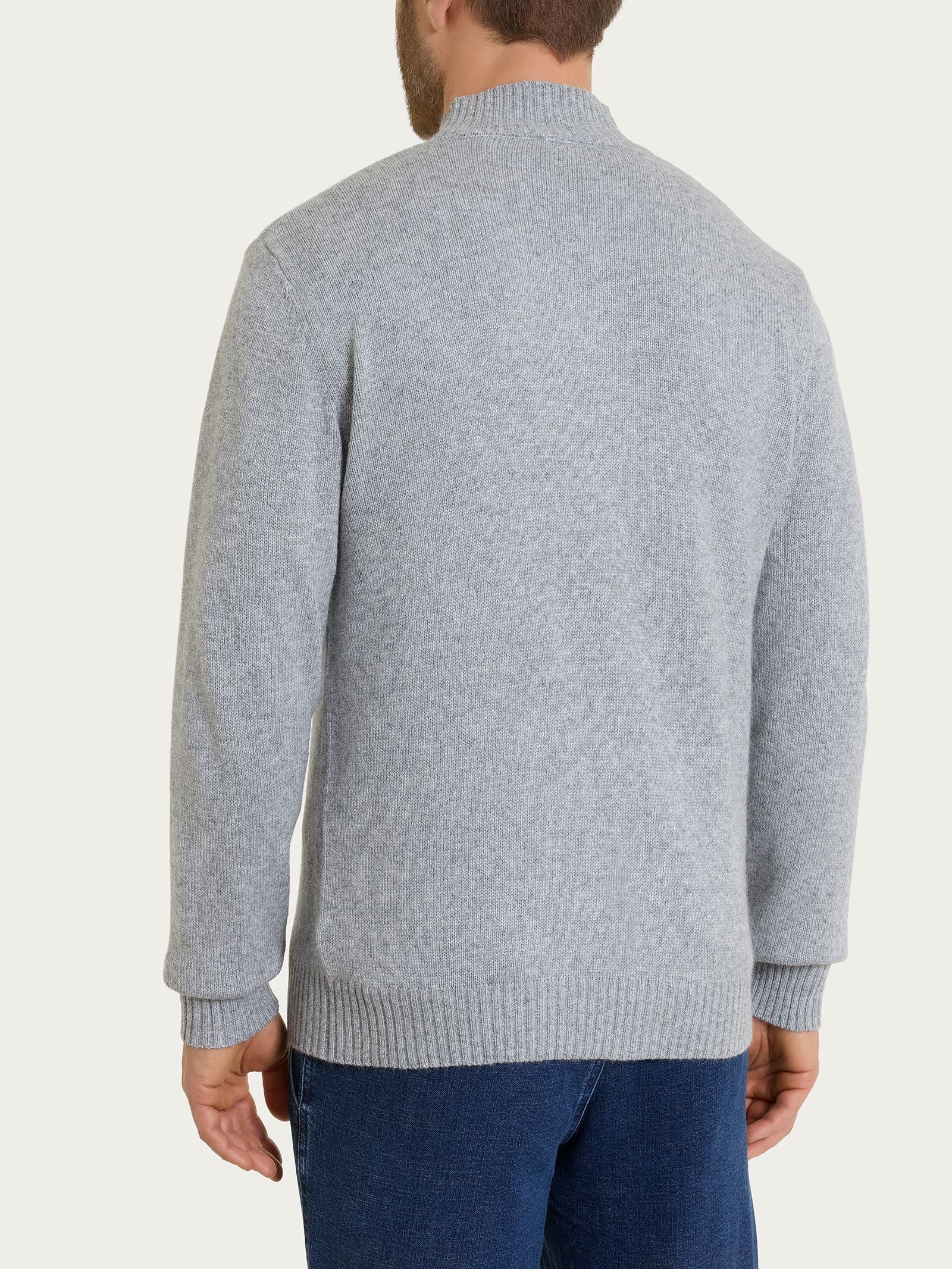 Cardigan con collo alto in Natural Soft Neri Uomo - Ragno