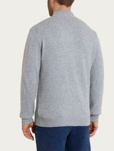 Men's Nero Wool and Angora Blend High-Neck Cardigan - Ragno