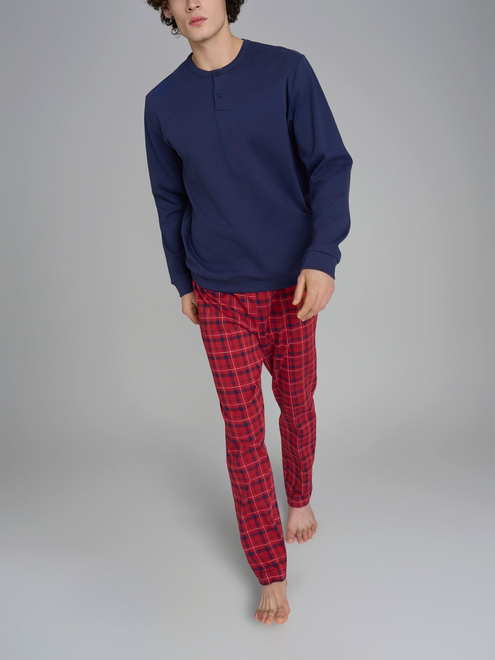 Pigiama Uomo NYPD Pantaloni Salopette, Blu Medio, 100% Cotone, Stile Ispirato Alla Polizia Di New York, Taglia XL - Foto 2
