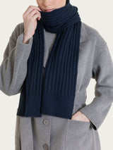 Sciarpa Unisex in misto Lana e Angora Blu Donna - Ragno