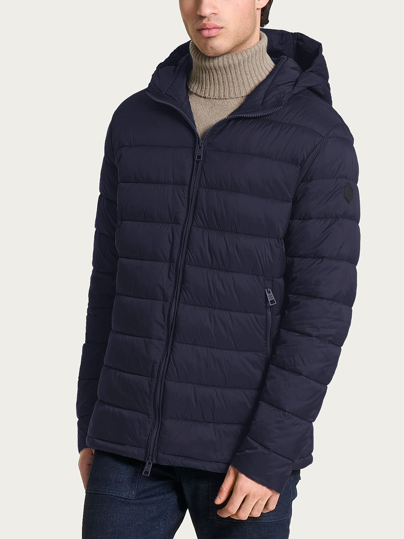 Piumino con cappuccio in Vegan Down Blu Uomo - Ragno