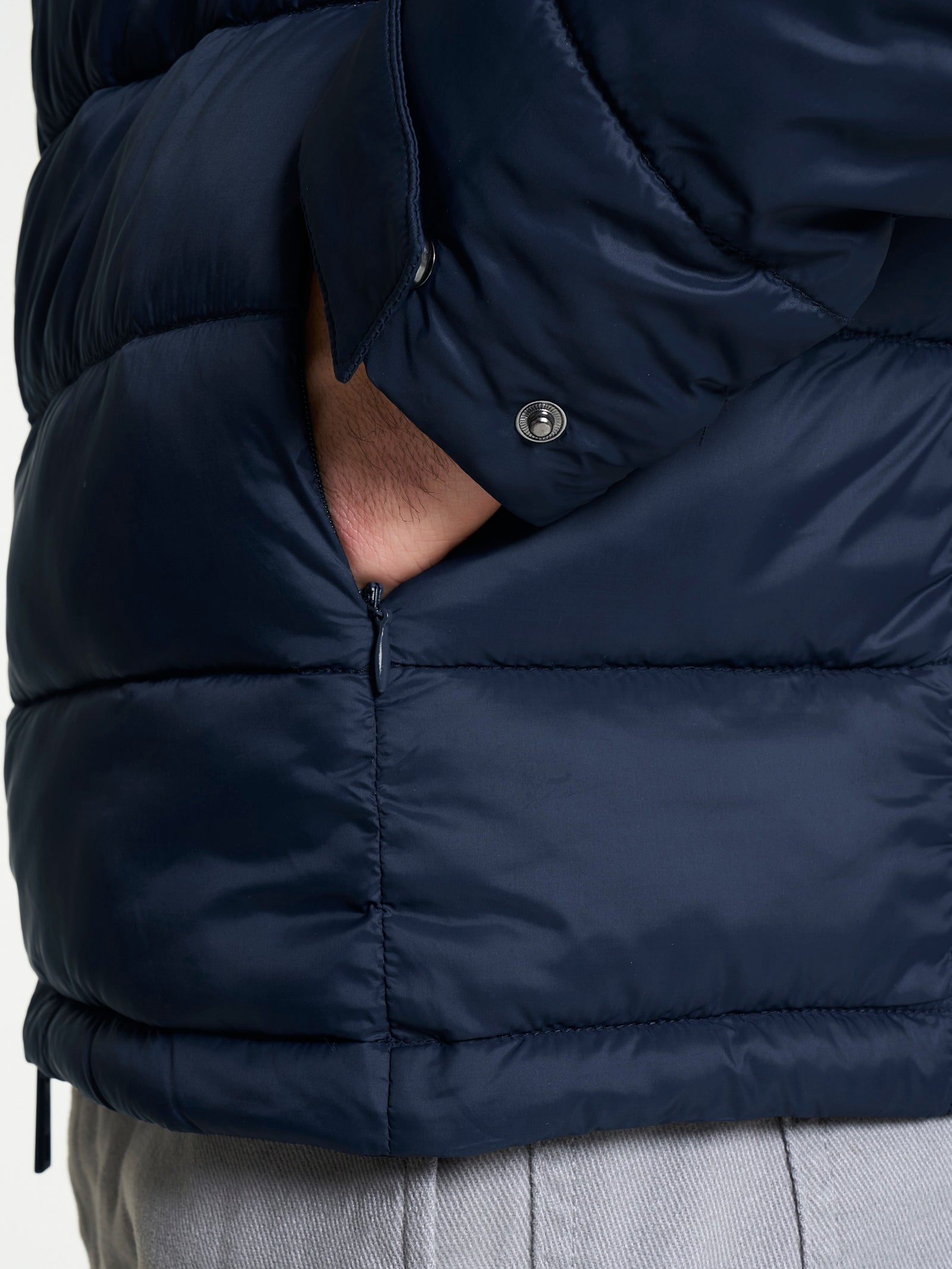 Piumino corto classico in Vegan Down Blu Uomo - Ragno