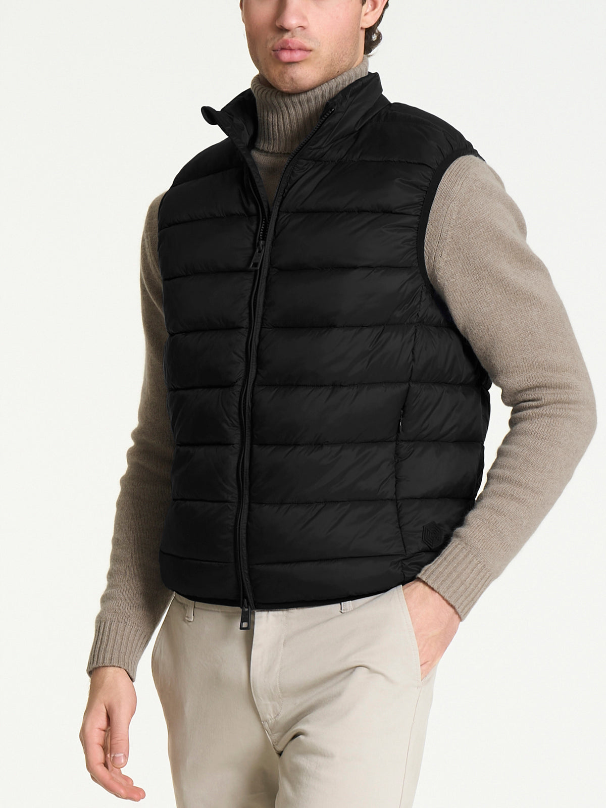 Satin Puffer piumino smanicato Neri Uomo - Ragno